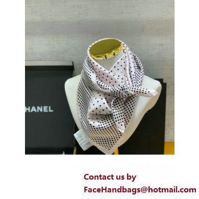 Chanel Cotton  &  Silk white  &  Black scarf AA9837 2024